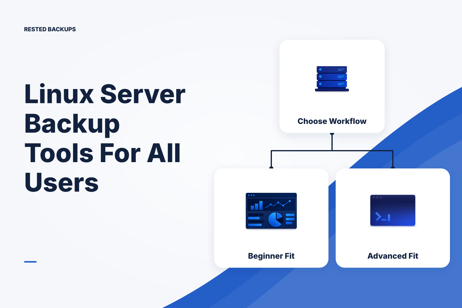 An operator choosing between guided and advanced Linux server backup workflows.