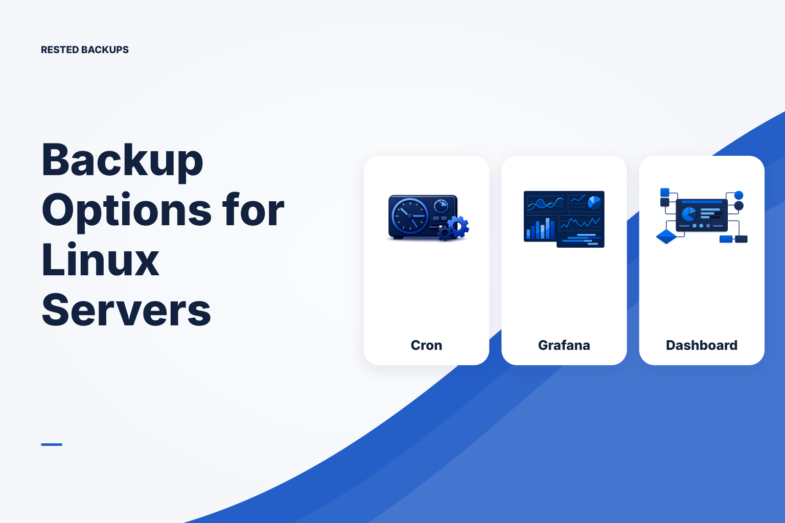 Several Linux servers with separate backup streams, monitoring signals, recovery points, and an operator workspace for coordinating backups.