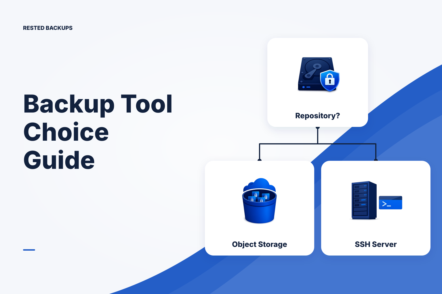 Operator comparing an object-storage backup repository with a remote SSH-hosted repository and a separate recovery workstation.