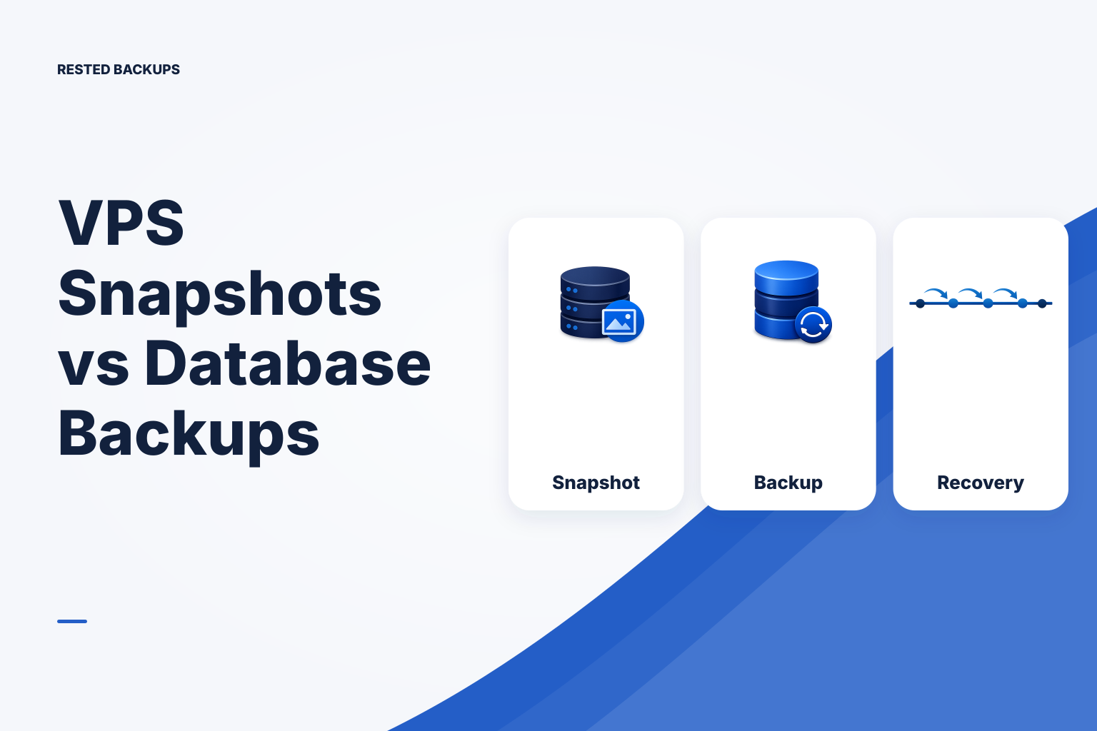 VPS disk image alongside a separate database recovery set with its transaction logs.